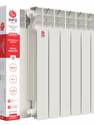 Радиатор алюм. НРЗ ЛЮКС 500/100/4 секции (пр-но в России) Теплоотдача 740 Вт