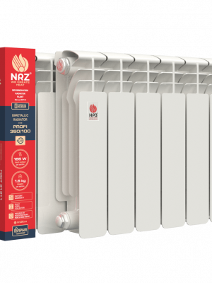 Радиатор бимет. НРЗ ПРОФИ 350/100/10 секций. (пр-но в России) Теплоотдача 1650 Вт